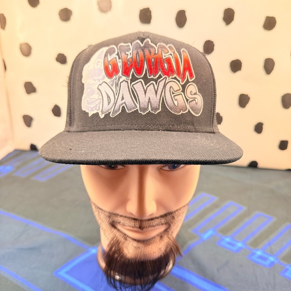 Top of the World Georgia‎ Dawgs Hat Mens OSFM Black Snapback Mesh Trucker Cap